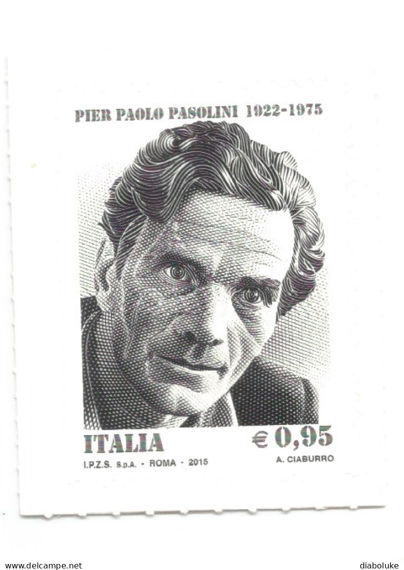 (REPUBBLICA ITALIANA) 2015, PIER PAOLO PASOLINI - Francobollo Nuovo MNH - 2011-20: Nieuw/plakker