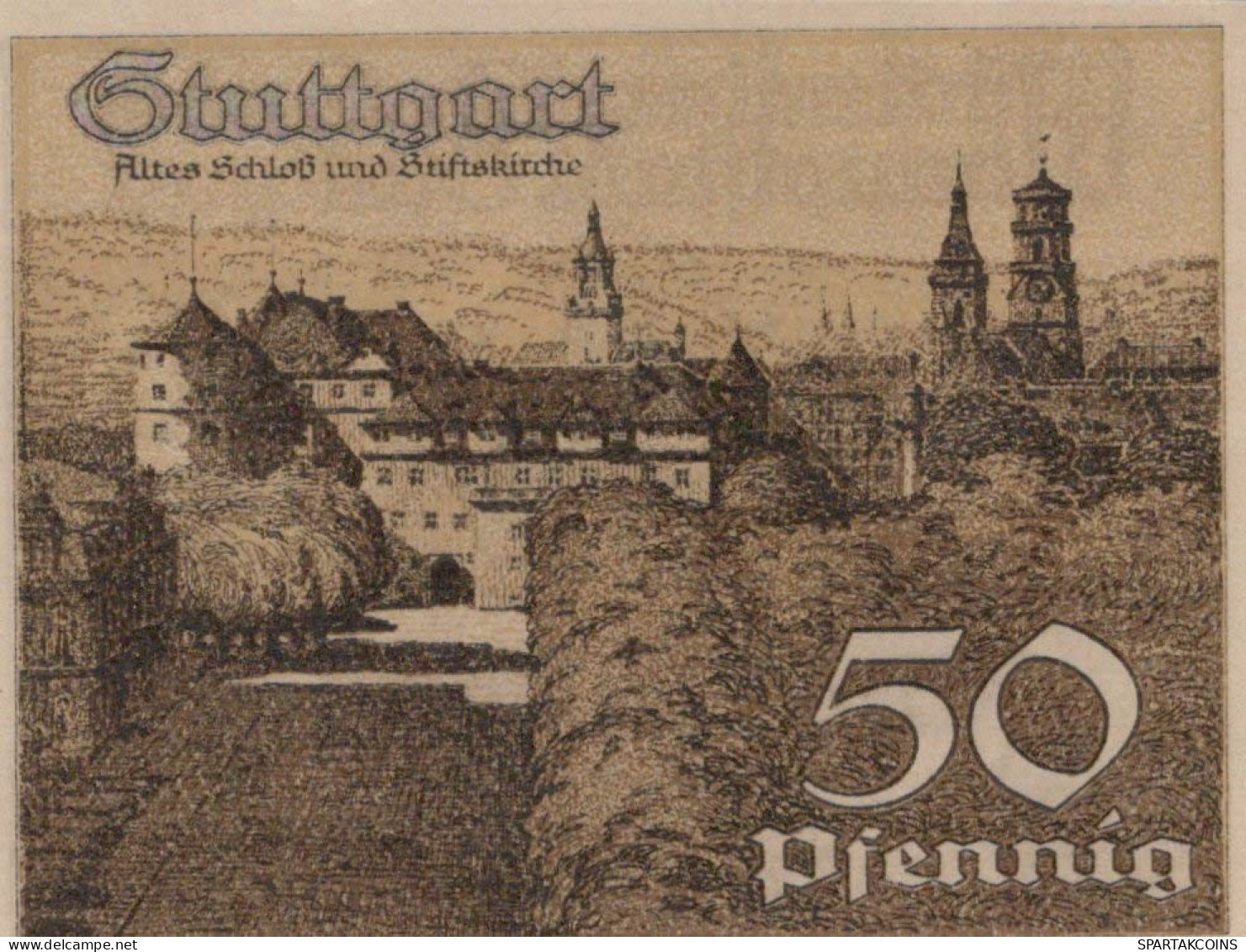50 PFENNIG 1921 Stadt STUTTGART Württemberg UNC DEUTSCHLAND Notgeld #PC431 - Lokale Ausgaben