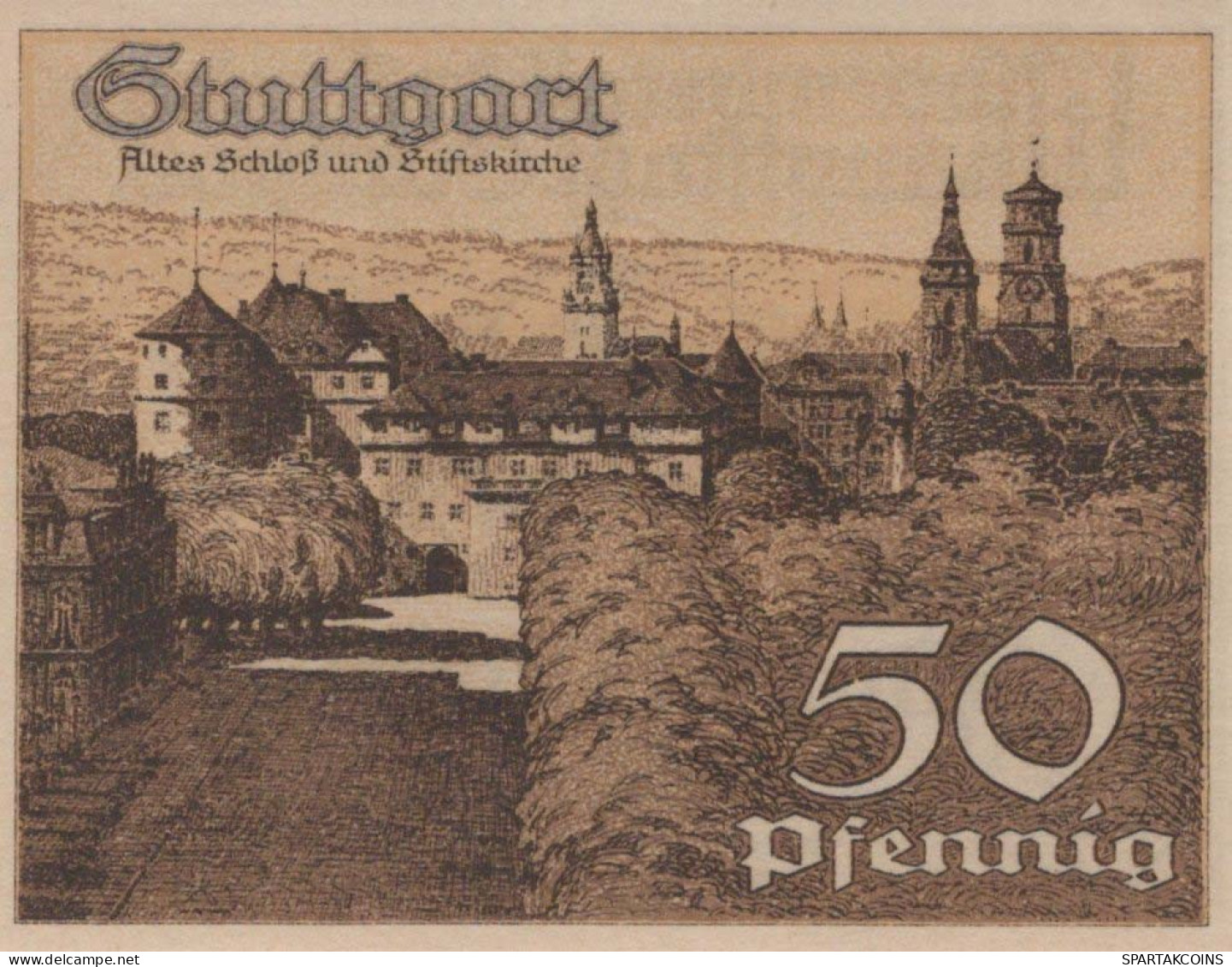 50 PFENNIG 1921 Stadt STUTTGART Württemberg UNC DEUTSCHLAND Notgeld #PC417 - [11] Lokale Uitgaven
