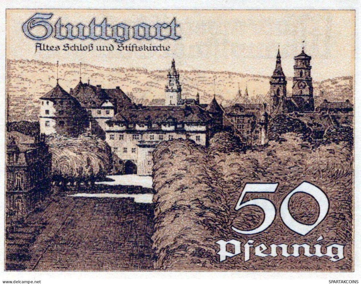 50 PFENNIG 1921 Stadt STUTTGART Württemberg UNC DEUTSCHLAND Notgeld #PC417 - [11] Lokale Uitgaven