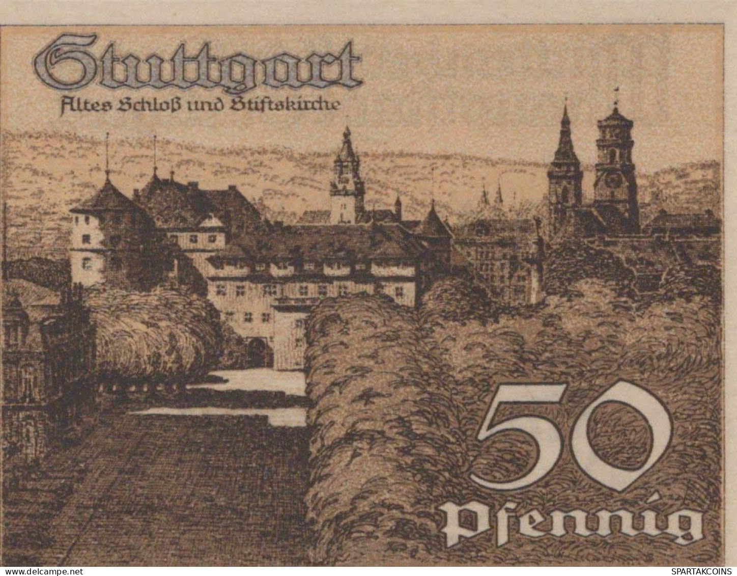 50 PFENNIG 1921 Stadt STUTTGART Württemberg UNC DEUTSCHLAND Notgeld #PC416 - [11] Emisiones Locales