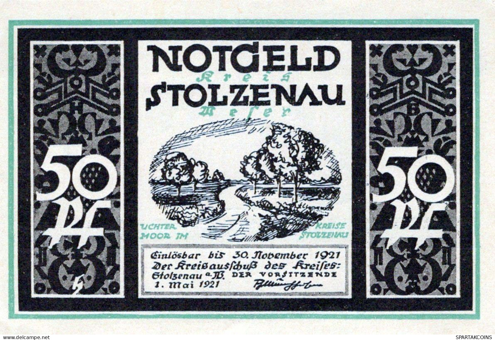 50 PFENNIG 1921 Stadt STOLZENAU Hanover DEUTSCHLAND Notgeld Banknote #PJ078 - [11] Emissioni Locali