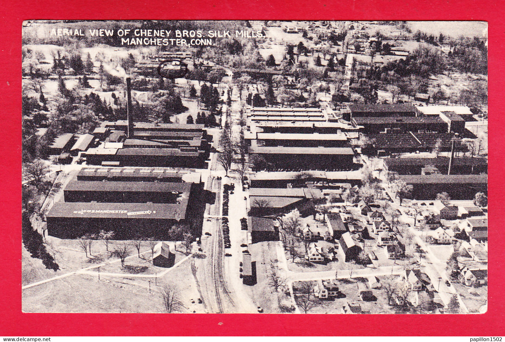 E-Etats Unis-87D02  MANCHESTER, Aerial View Ol Cheney Bros Silk Mills, Cpa  - Other & Unclassified