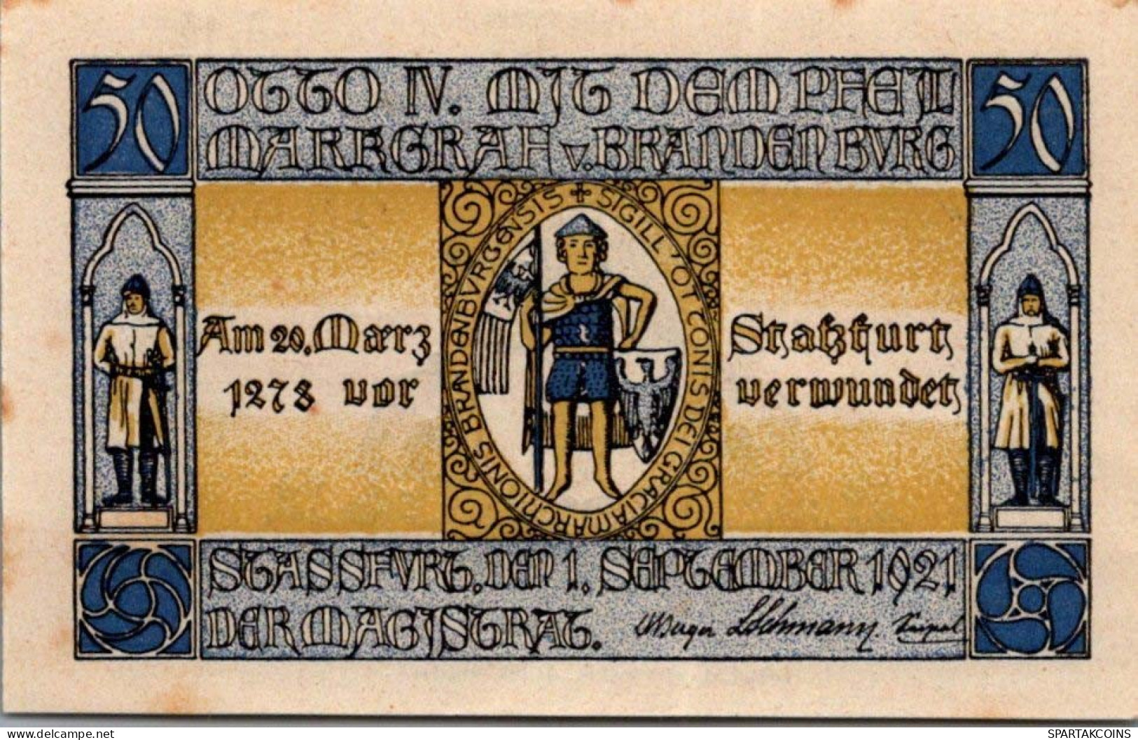 50 PFENNIG 1921 Stadt STASSFURT Saxony UNC DEUTSCHLAND Notgeld Banknote #PH308 - [11] Emissions Locales