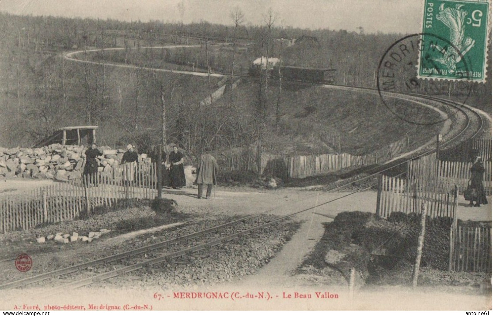 MERDRIGNAC - Le Beau Vallon (vue Animée, Chemin De Fer, Train) - Otros & Sin Clasificación