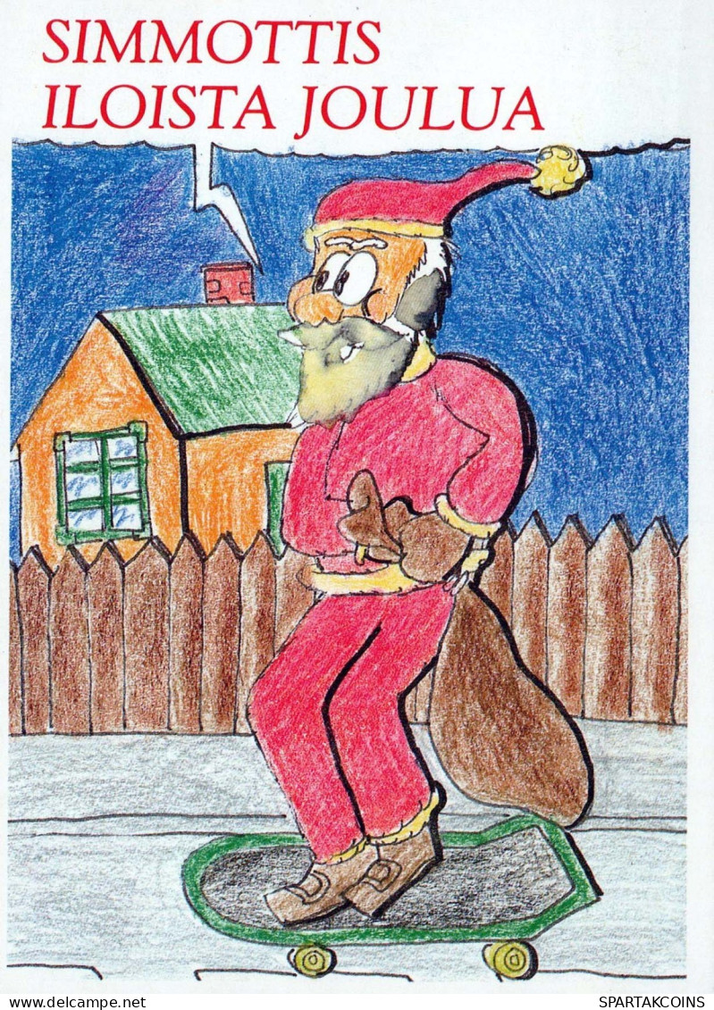 PAPÁ NOEL Feliz Año Navidad Vintage Tarjeta Postal CPSM #PAU518.ES - Santa Claus