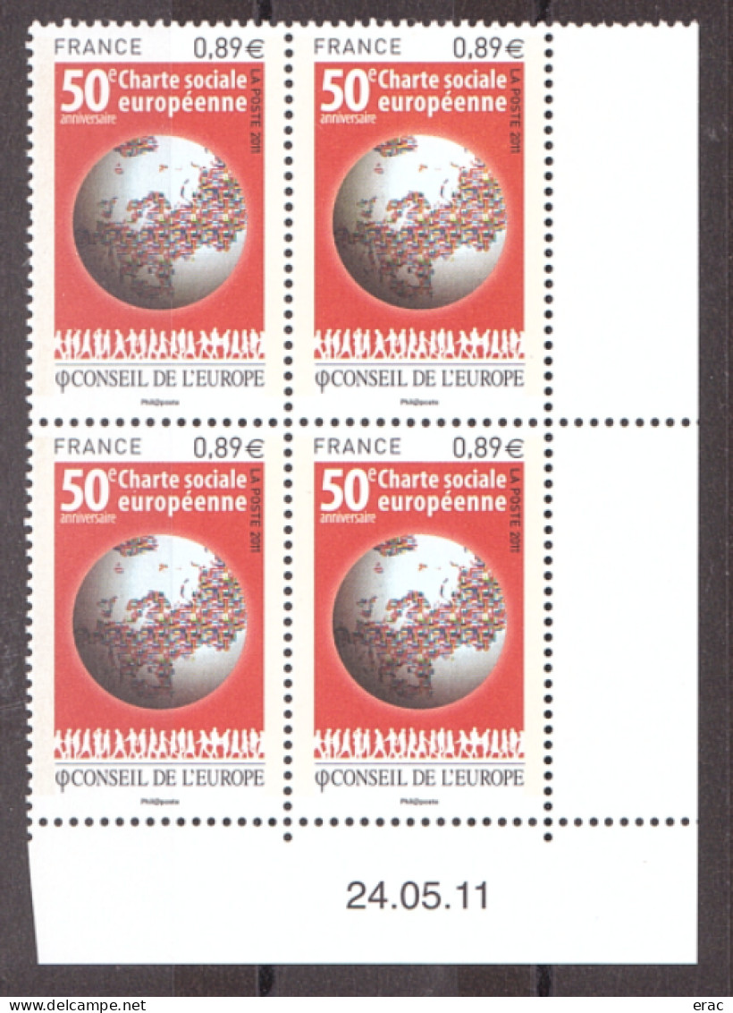 France - Coin Daté 24.05.11 Du Timbre De Service N° 150 - Neuf ** - Charte Sociale Européenne - Officials