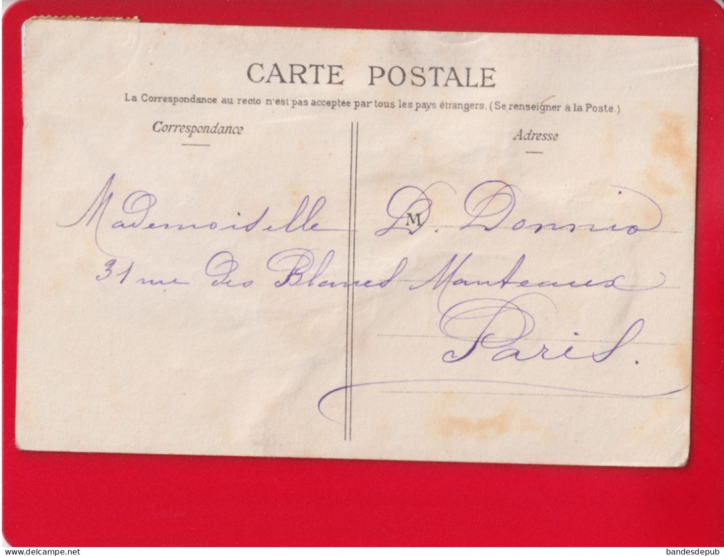 CPA Collection Gourren Morbihan Applications Algues Marines ILE DE GROIX Adresse Donnio Paris Rue Blancs Manteaux 1907 - Groix