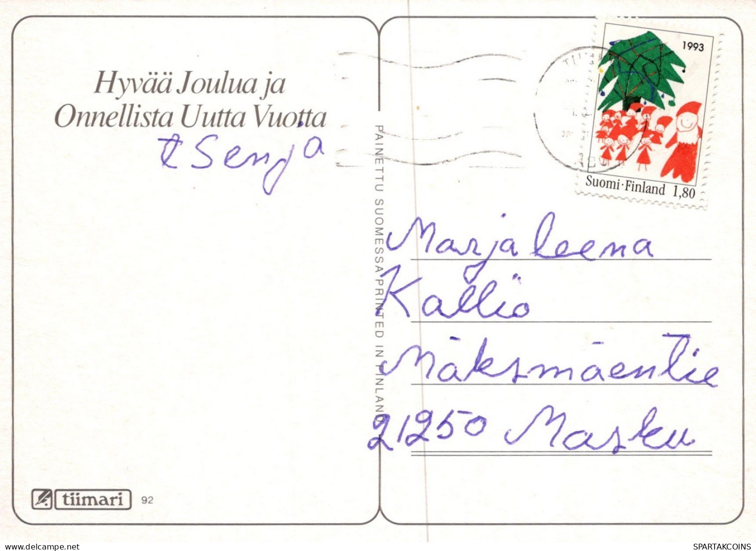 PAPÁ NOEL NAVIDAD Fiesta Vintage Tarjeta Postal CPSM #PAK553.ES - Santa Claus