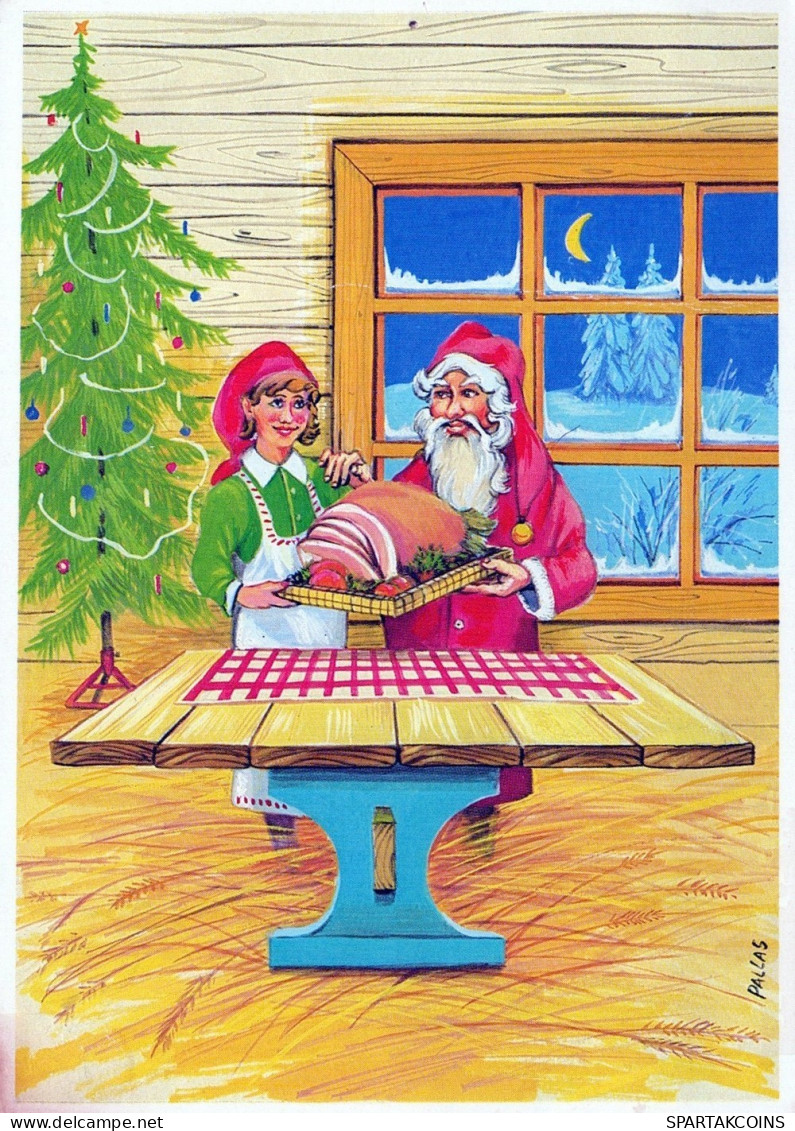 PAPÁ NOEL NAVIDAD Fiesta Vintage Tarjeta Postal CPSM #PAK424.ES - Santa Claus