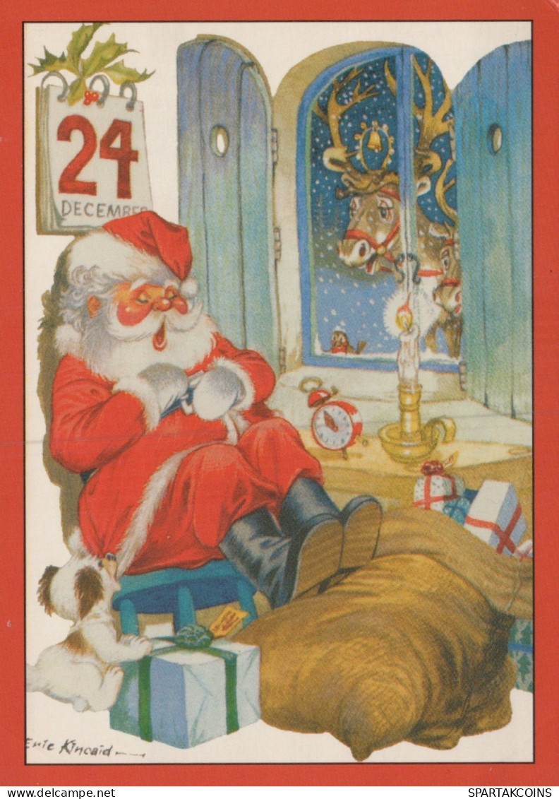PAPÁ NOEL NAVIDAD Fiesta Vintage Tarjeta Postal CPSM #PAK688.ES - Santa Claus