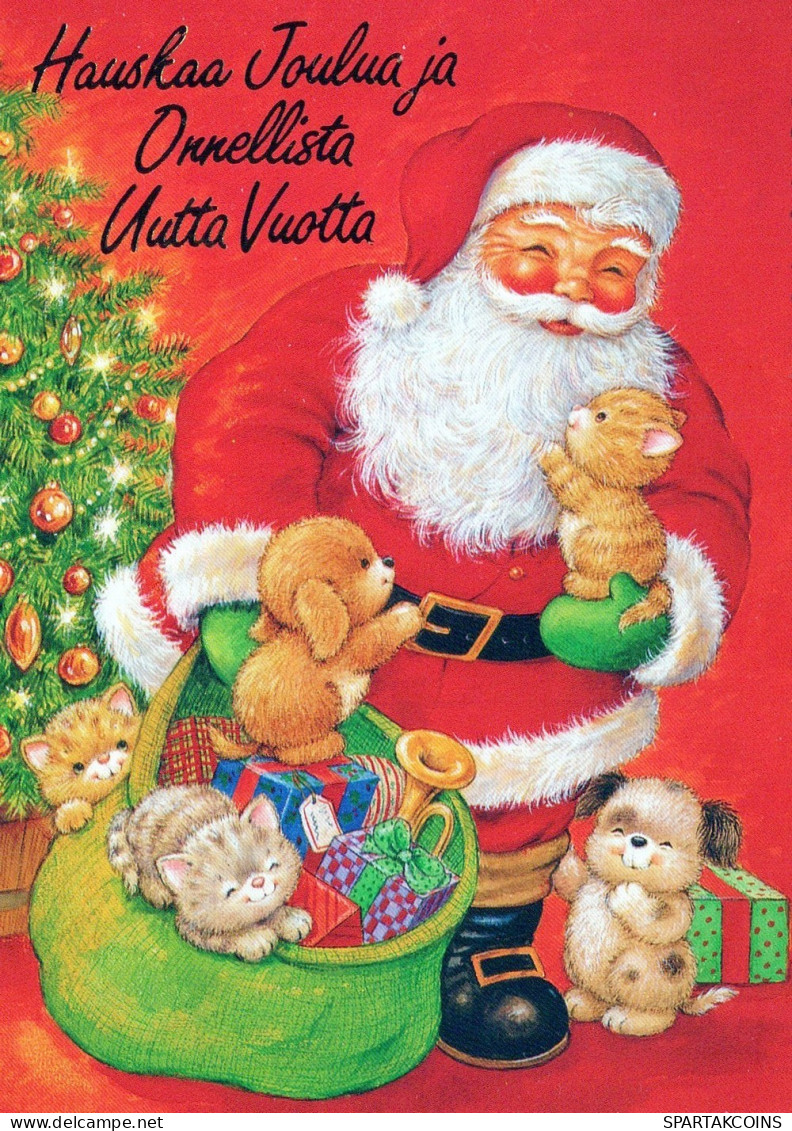 PAPÁ NOEL NAVIDAD Fiesta Vintage Tarjeta Postal CPSM #PAK204.ES - Santa Claus