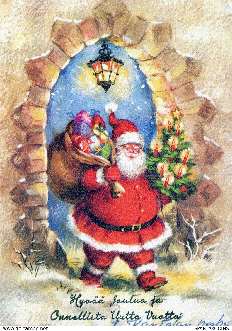 PAPÁ NOEL NAVIDAD Fiesta Vintage Tarjeta Postal CPSM #PAK821.ES - Santa Claus