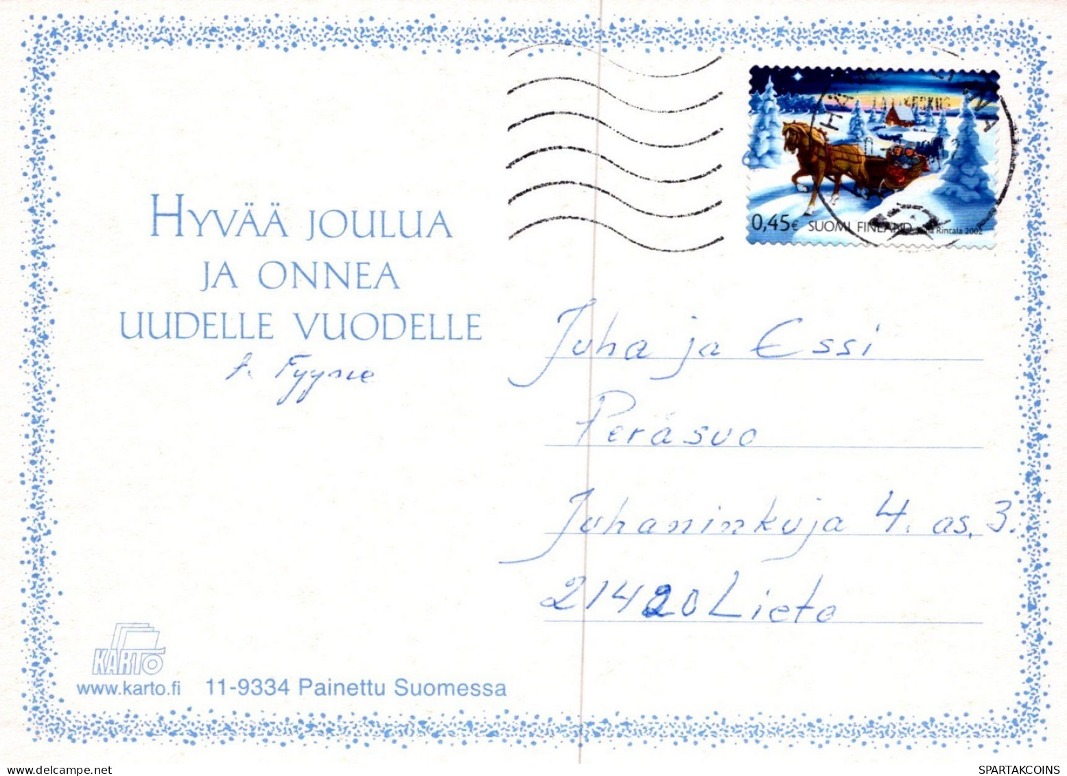 PAPÁ NOEL NIÑO NAVIDAD Fiesta Vintage Tarjeta Postal CPSM #PAK357.ES - Santa Claus