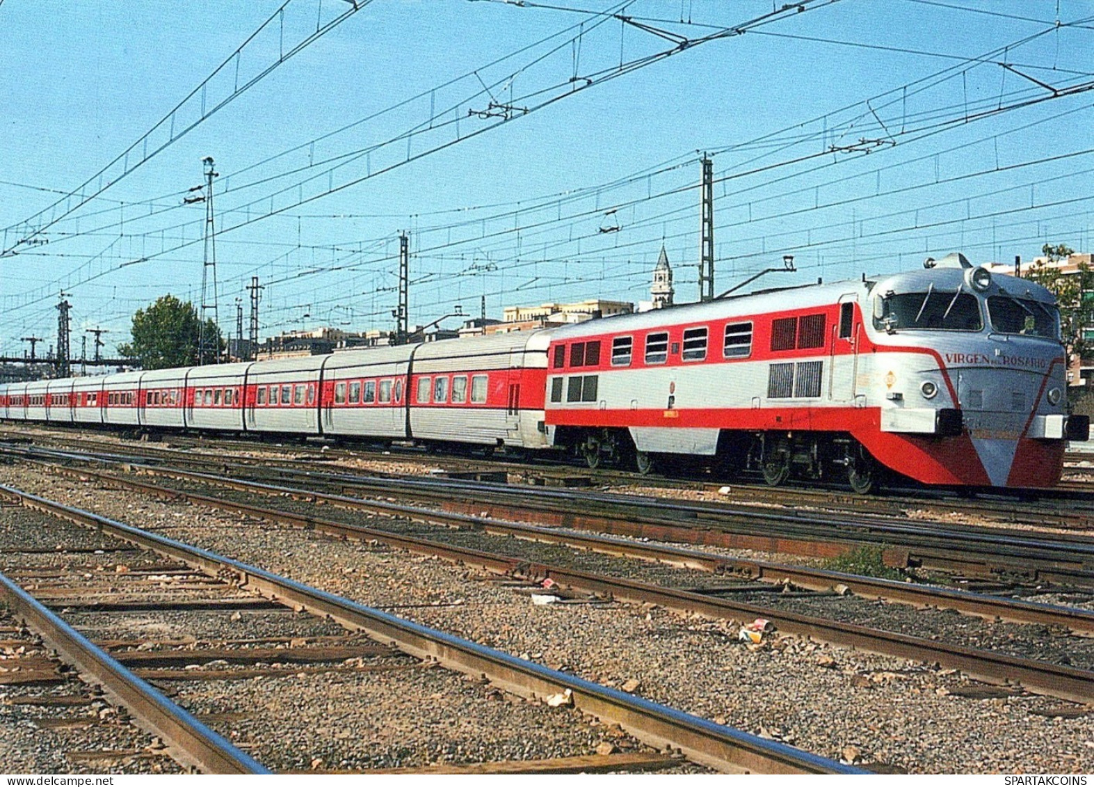 TREN TRANSPORTE Ferroviario Vintage Tarjeta Postal CPSM #PAA730.ES - Trains