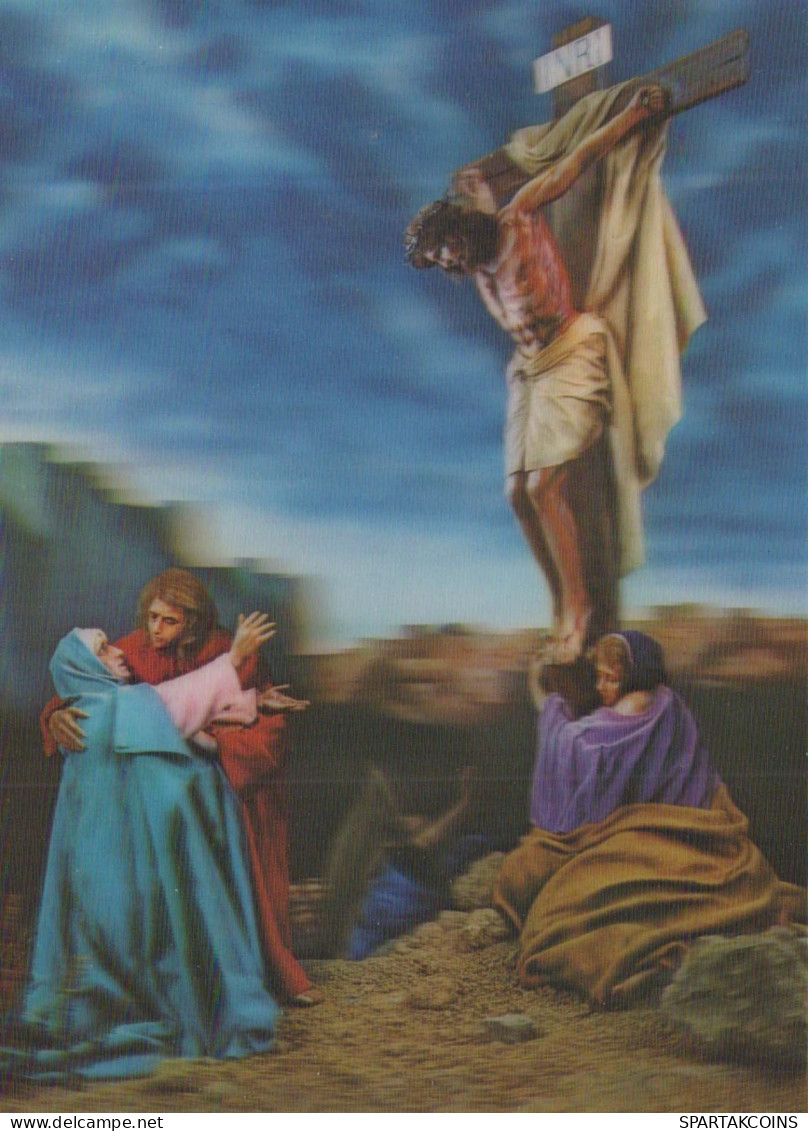 JESUS CHRIST Christianity Religion LENTICULAR 3D Vintage Postcard CPSM #PAZ004.GB - Gesù