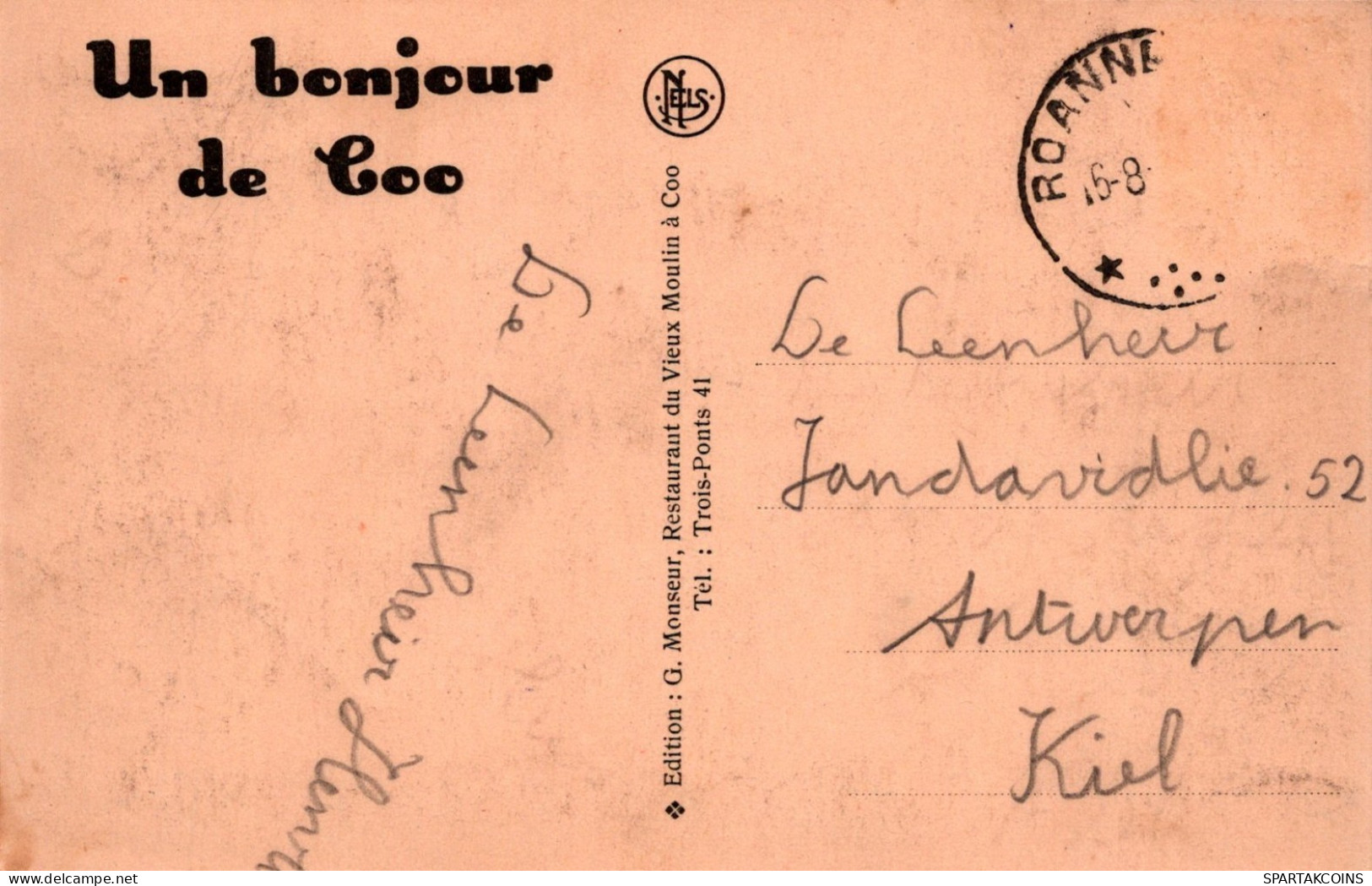 BELGIUM COO WATERFALL Province Of Liège Postcard CPA #PAD191.GB - Stavelot