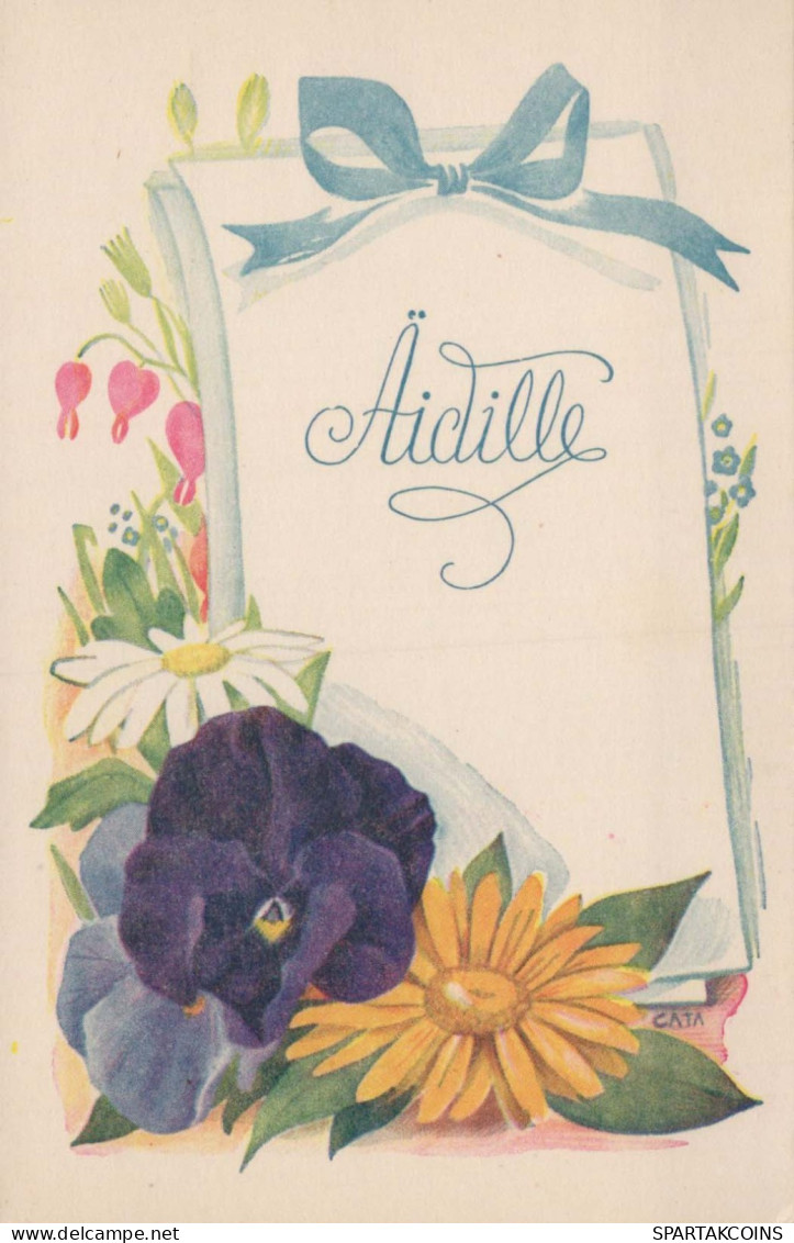 FLOWERS Vintage Postcard CPA #PKE599.GB - Fleurs