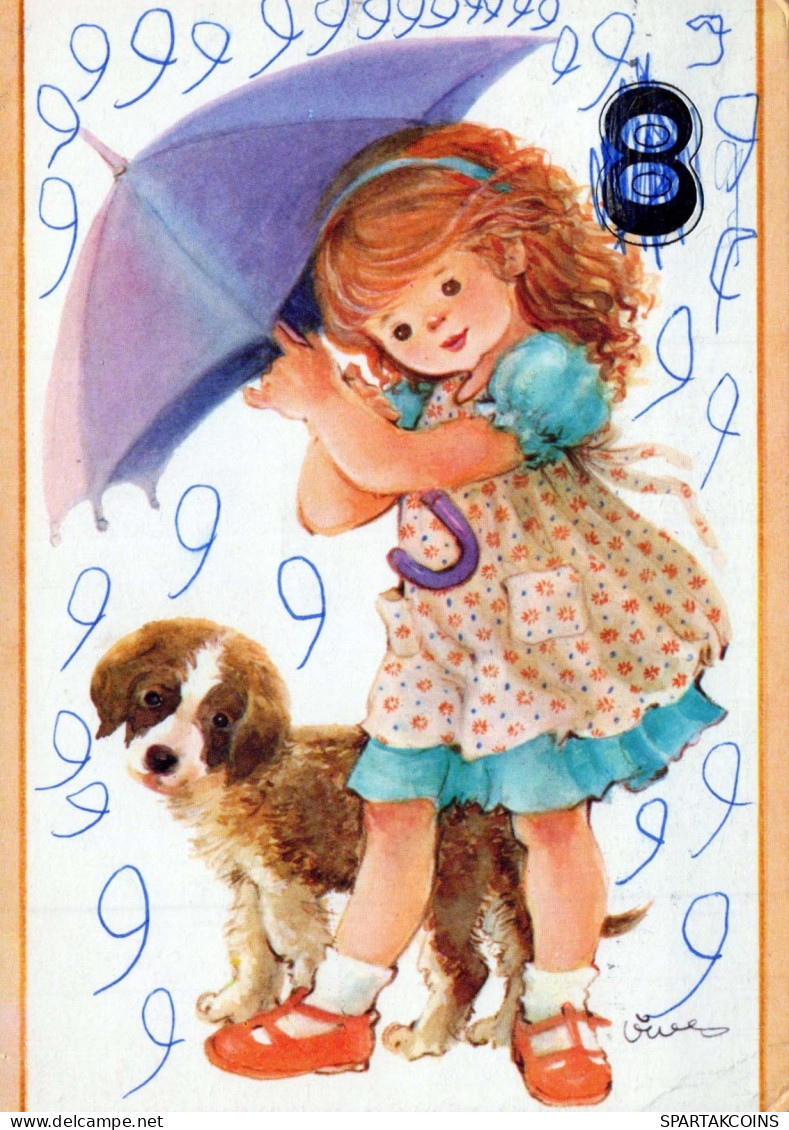 HAPPY BIRTHDAY 8 Year Old GIRL CHILDREN Vintage Postal CPSM #PBT907.GB - Birthday