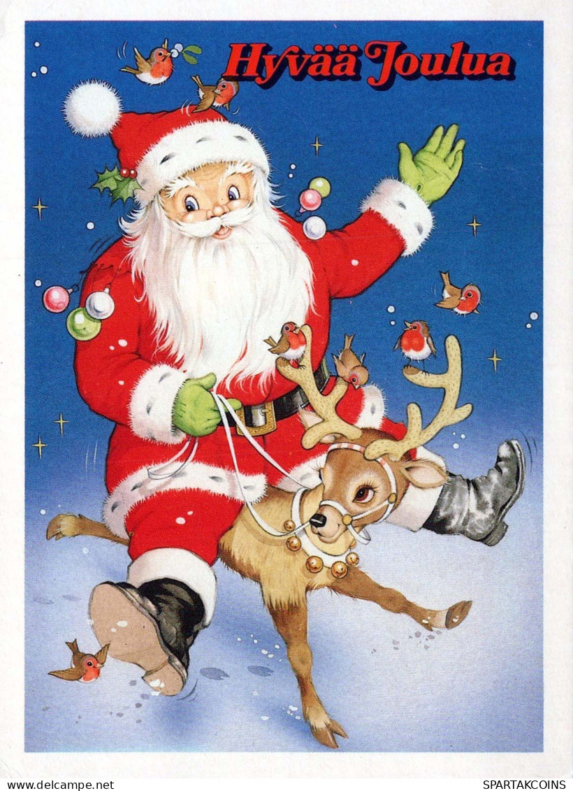 SANTA CLAUS Happy New Year Christmas Vintage Postcard CPSM #PBO078.GB - Santa Claus