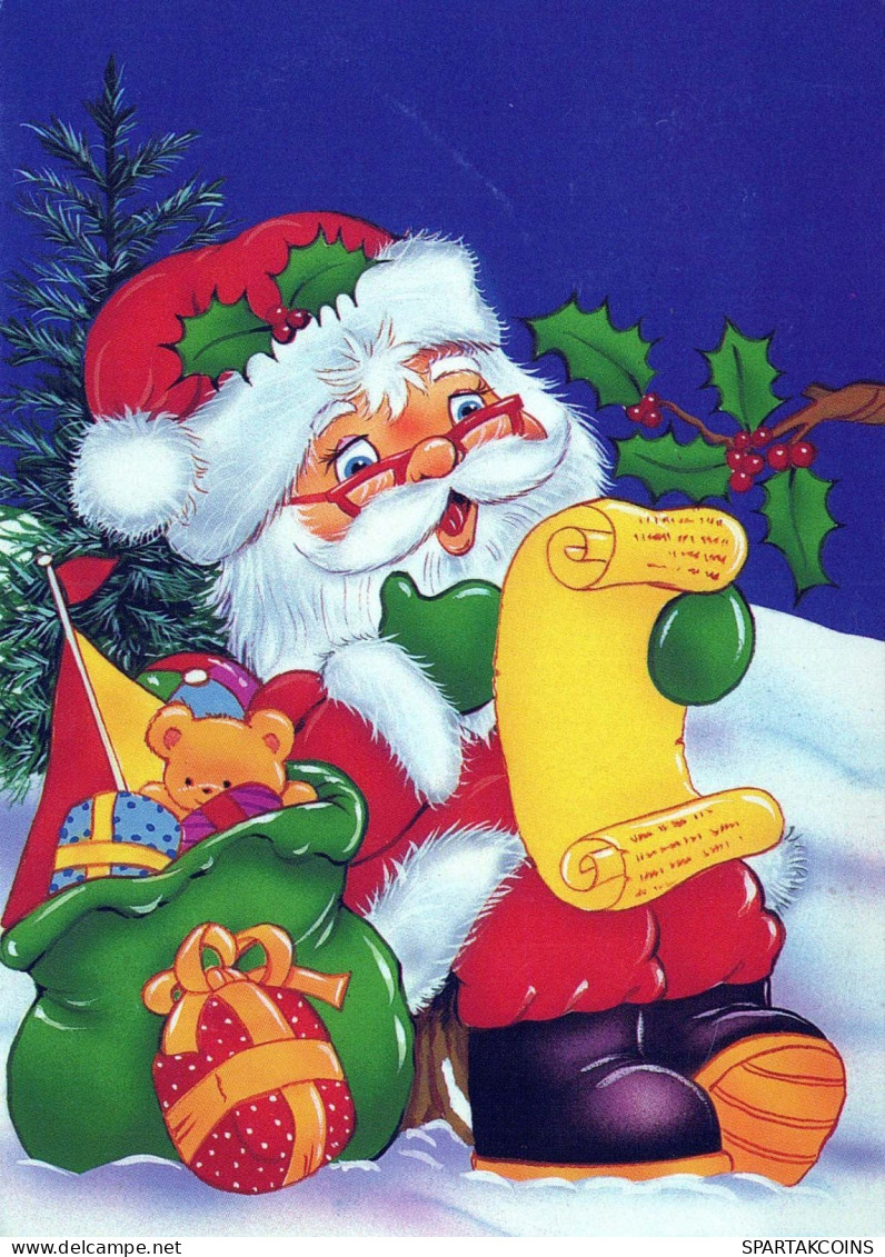 SANTA CLAUS Happy New Year Christmas Vintage Postcard CPSM #PBL474.GB - Santa Claus