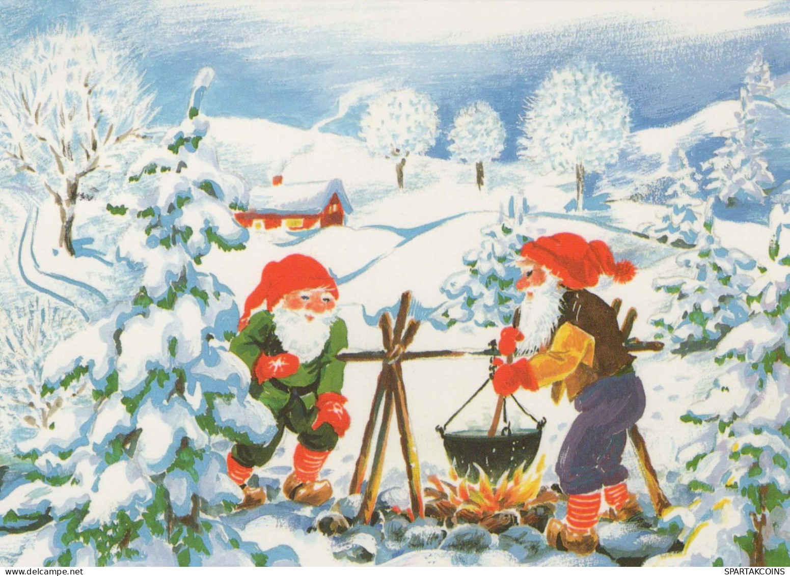 SANTA CLAUS Happy New Year Christmas Vintage Postcard CPSM #PBB306.GB - Santa Claus