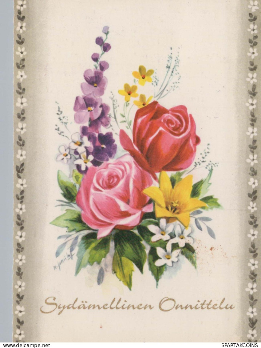 FLEURS Vintage Carte Postale CPSM #PAR598.FR - Blumen