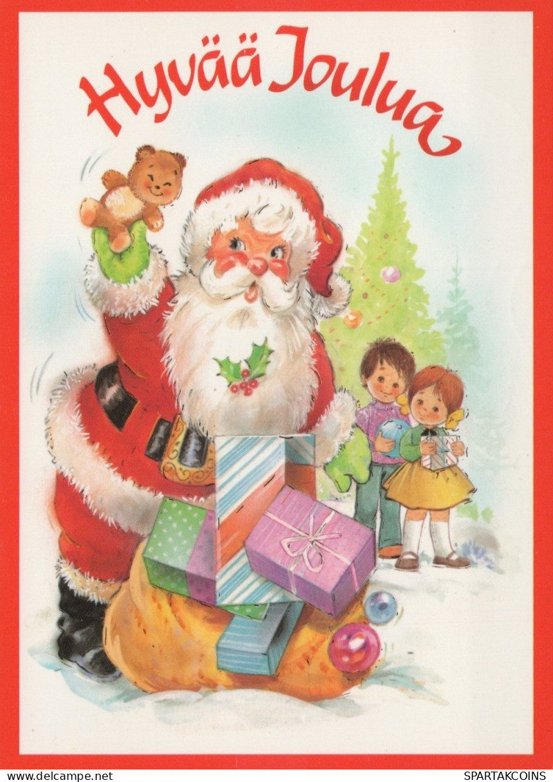 PÈRE NOËL ENFANT NOËL Fêtes Voeux Vintage Carte Postale CPSM #PAK360.FR - Santa Claus