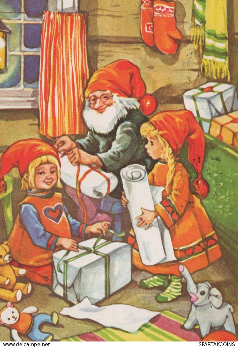 PÈRE NOËL ENFANT NOËL Fêtes Voeux Vintage Carte Postale CPSM #PAK283.FR - Santa Claus