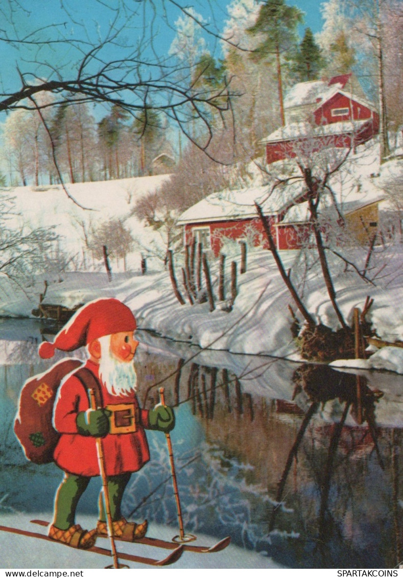 PÈRE NOËL NOËL Fêtes Voeux Vintage Carte Postale CPSM #PAJ992.FR - Santa Claus