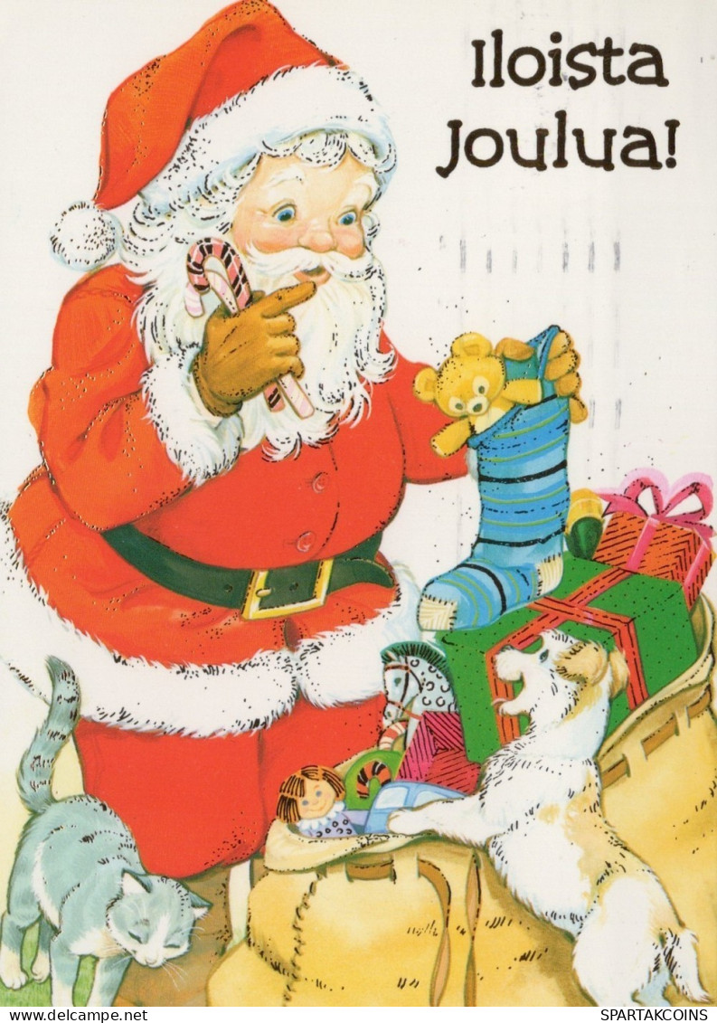 PÈRE NOËL NOËL Fêtes Voeux Vintage Carte Postale CPSM #PAJ510.FR - Santa Claus