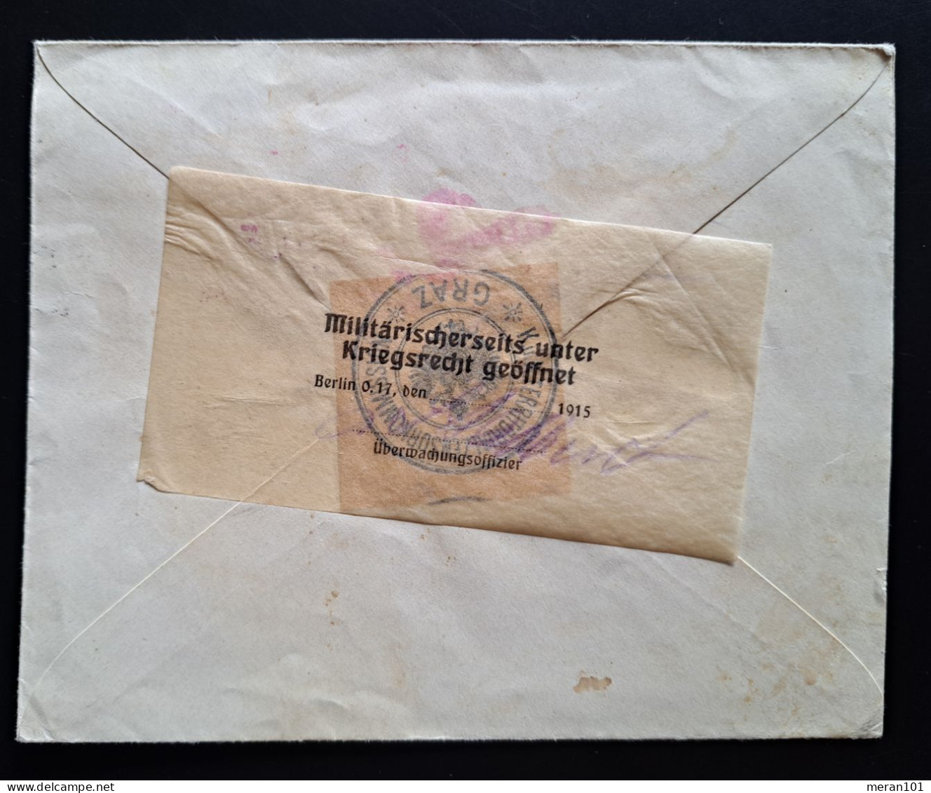 Österreich 1915, Brief Nach Berlin Militärzensur Zensurstreifen - Cartas & Documentos