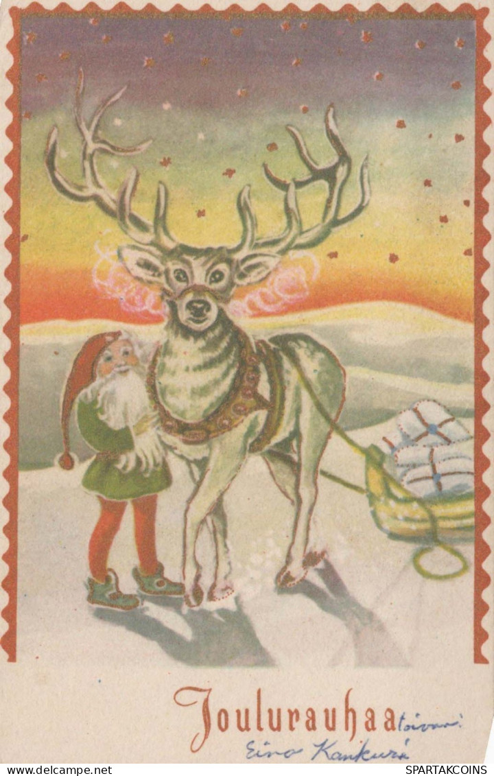 PAPÁ NOEL Feliz Año Navidad Vintage Tarjeta Postal CPSMPF #PKG324.ES - Santa Claus