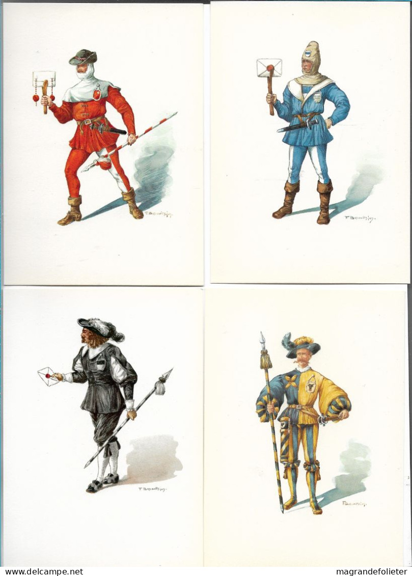 CPA PK AK  CARTE POSTALE SUISSE 13 X LES COSTUMES DES   MESSAGERS CANTONAUX ILLUSTRATEUR  MOSCOVITS. JUN - Collezioni E Lotti