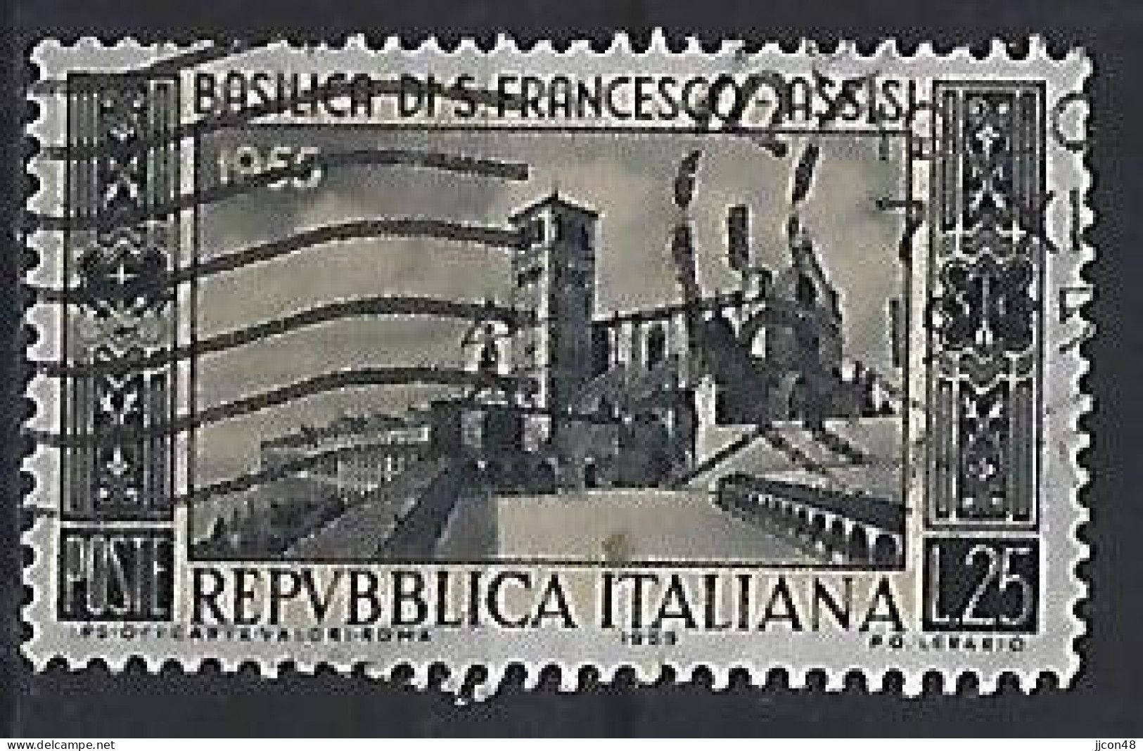 Italy 1955  St. Franziskus-Basilika, Assisi (o) Mi.947 - 1946-60: Usados