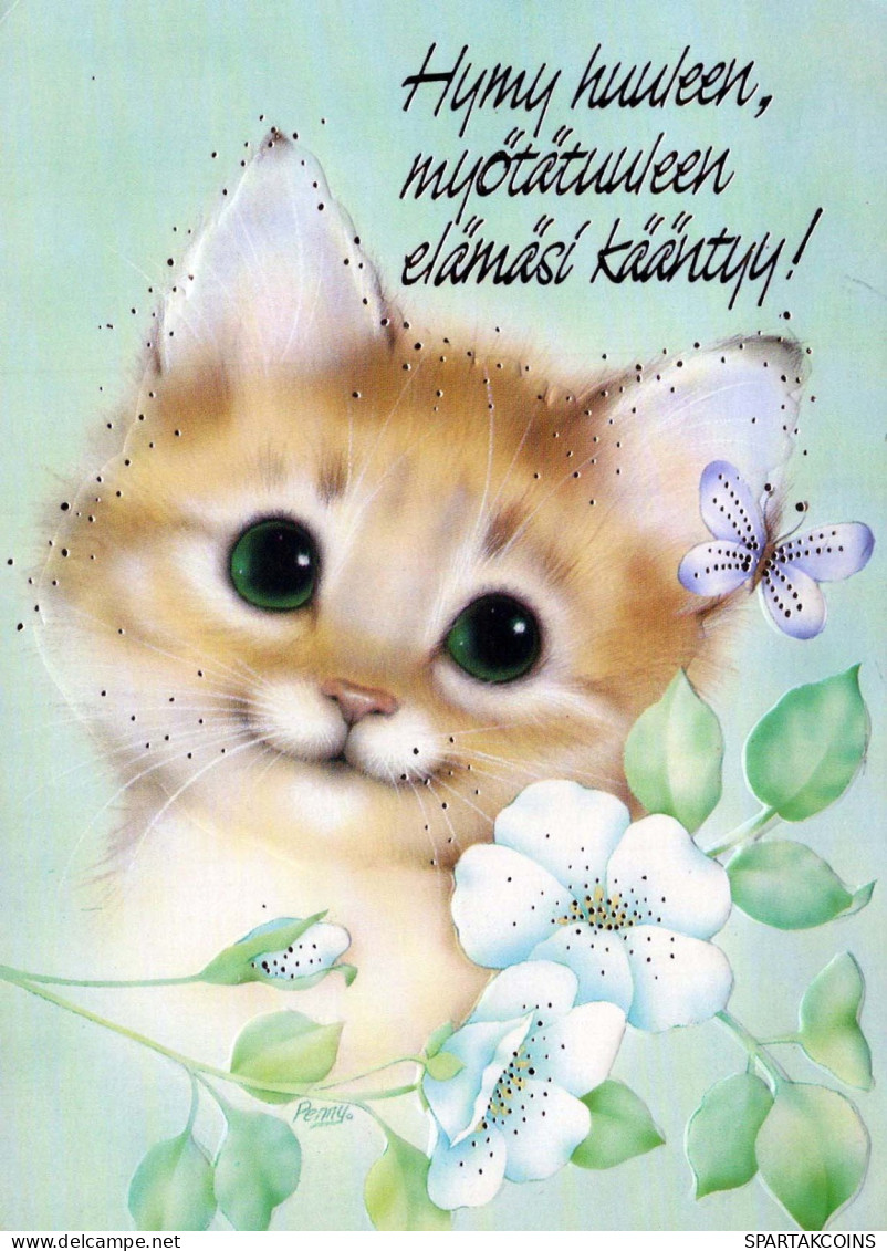 GATO GATITO Animales Vintage Tarjeta Postal CPSM #PBR011.ES - Chats