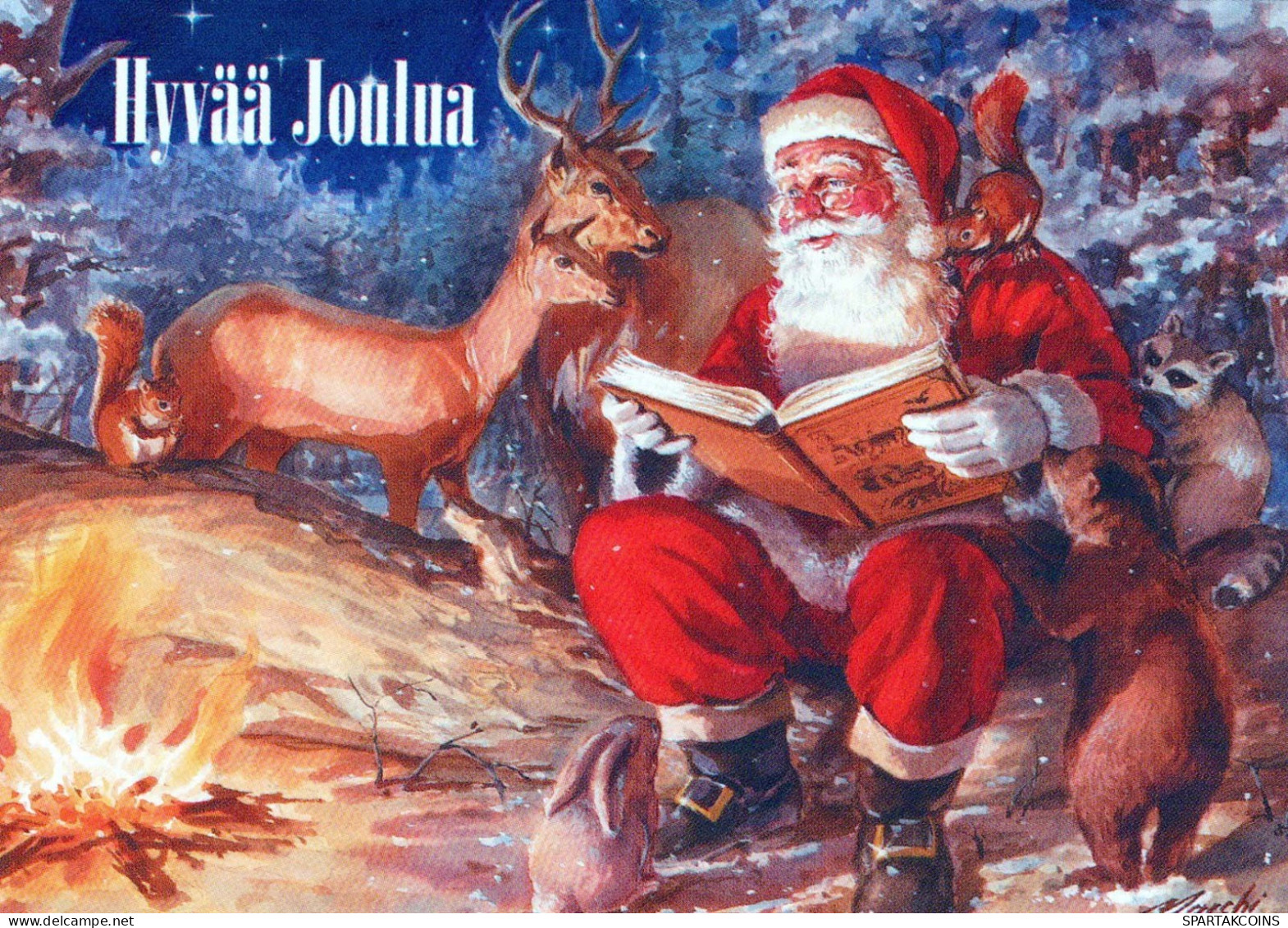 PAPÁ NOEL Feliz Año Navidad Vintage Tarjeta Postal CPSM #PBL409.ES - Santa Claus