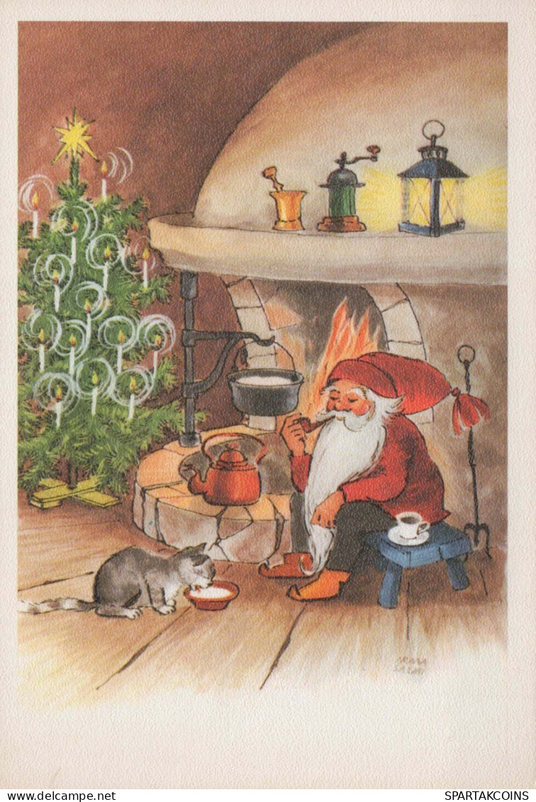 PAPÁ NOEL Feliz Año Navidad Vintage Tarjeta Postal CPSM #PBL017.ES - Santa Claus