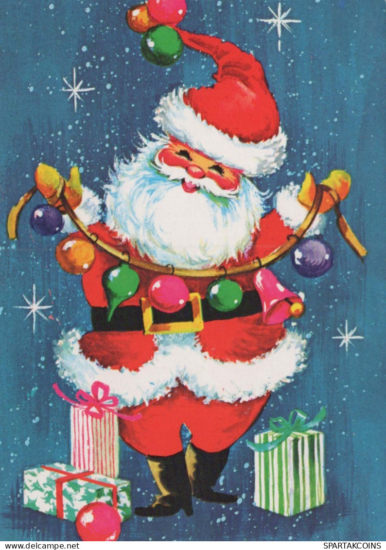 PAPÁ NOEL Feliz Año Navidad Vintage Tarjeta Postal CPSM #PBL347.ES - Santa Claus
