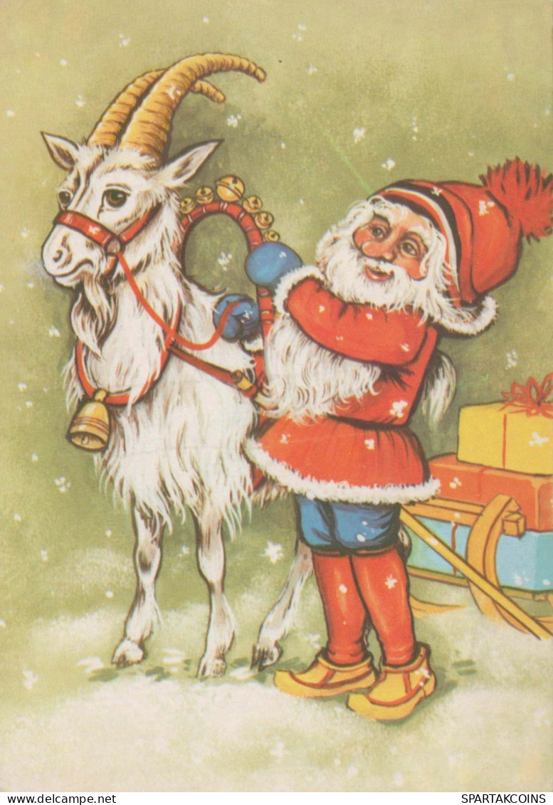 PAPÁ NOEL Feliz Año Navidad Vintage Tarjeta Postal CPSM #PBL542.ES - Santa Claus