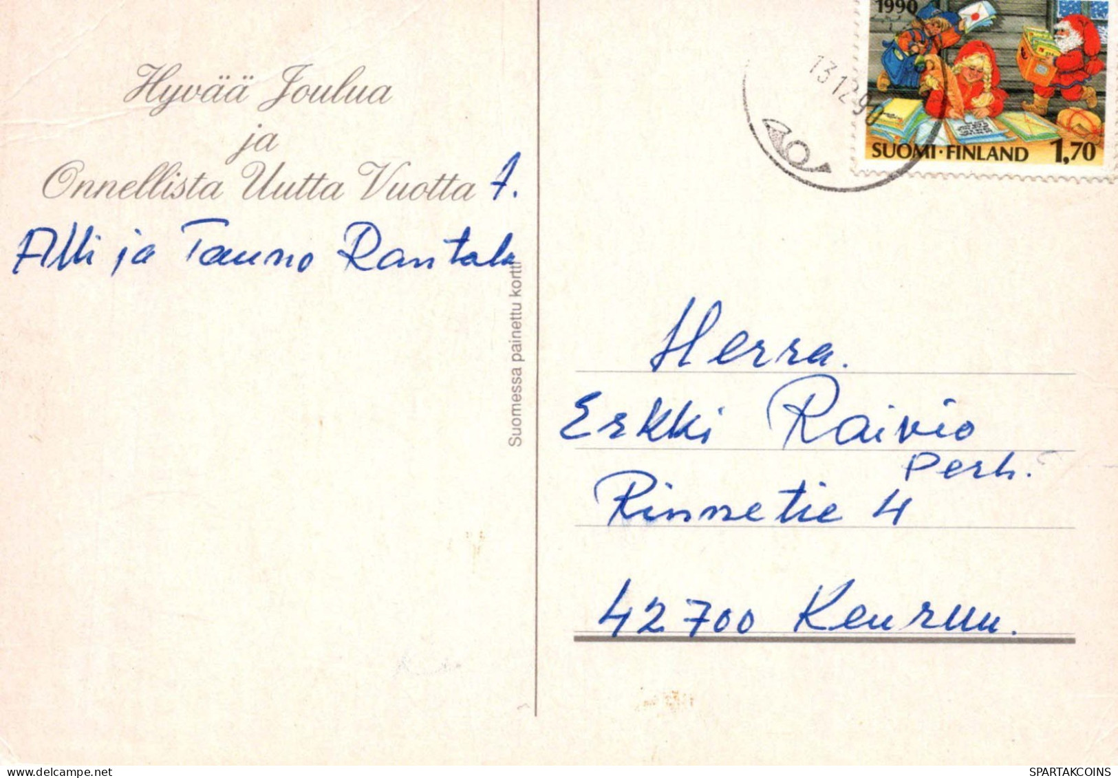 PAPÁ NOEL Feliz Año Navidad Vintage Tarjeta Postal CPSM #PBL542.ES - Santa Claus
