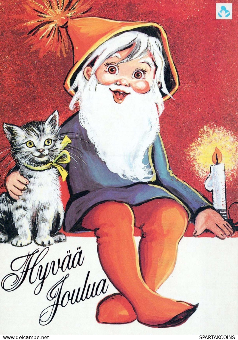 PAPÁ NOEL Feliz Año Navidad Vintage Tarjeta Postal CPSM #PBL285.ES - Santa Claus