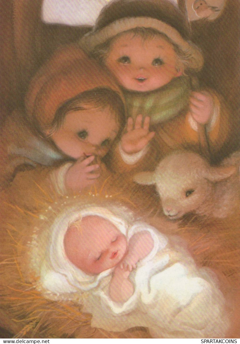 NIÑOS Escena Paisaje Niño JESÚS Vintage Tarjeta Postal CPSM #PBB559.ES - Scene & Paesaggi