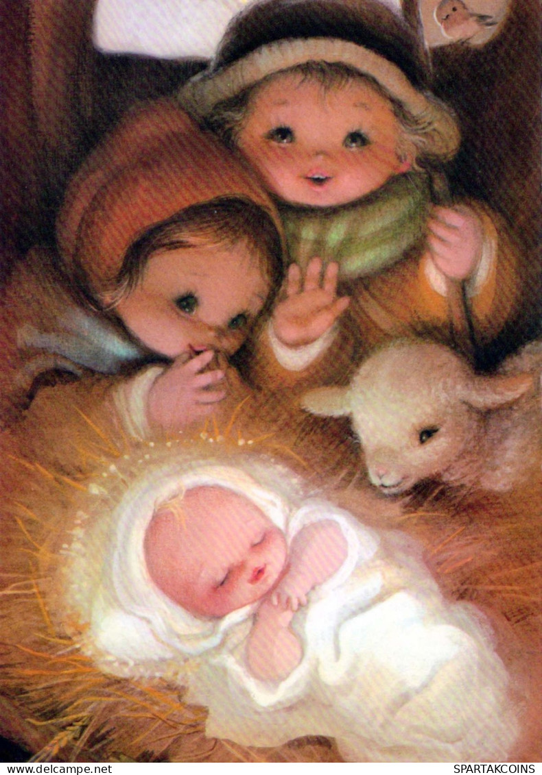 NIÑOS Escena Paisaje Niño JESÚS Vintage Tarjeta Postal CPSM #PBB559.ES - Scene & Paesaggi