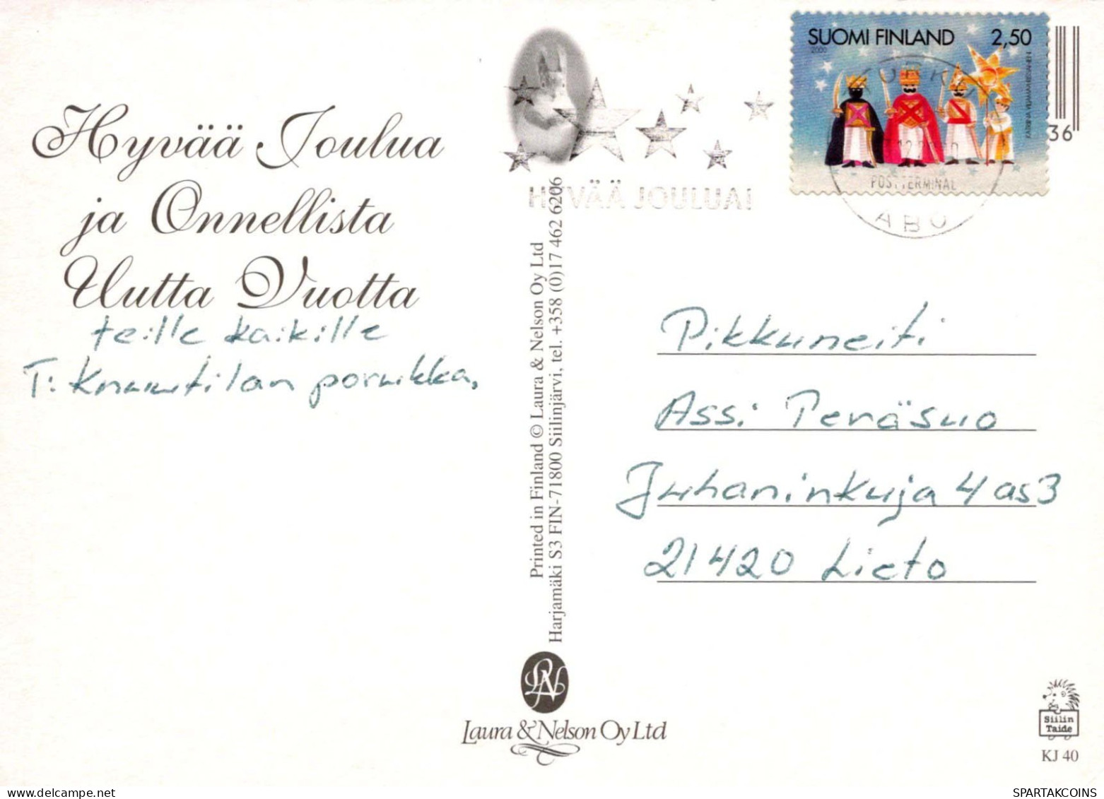 PAPÁ NOEL Feliz Año Navidad Vintage Tarjeta Postal CPSM #PBB096.ES - Santa Claus