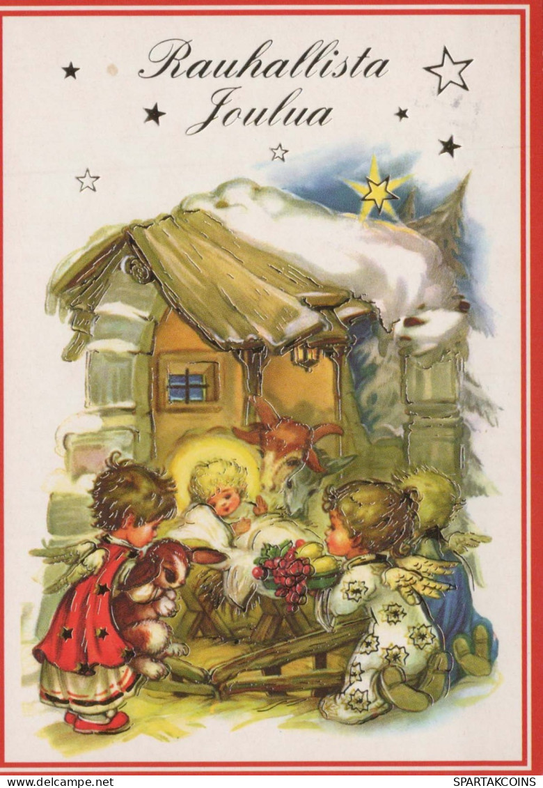 ÁNGEL Feliz Año Navidad Vintage Tarjeta Postal CPSM #PAW402.ES - Anges