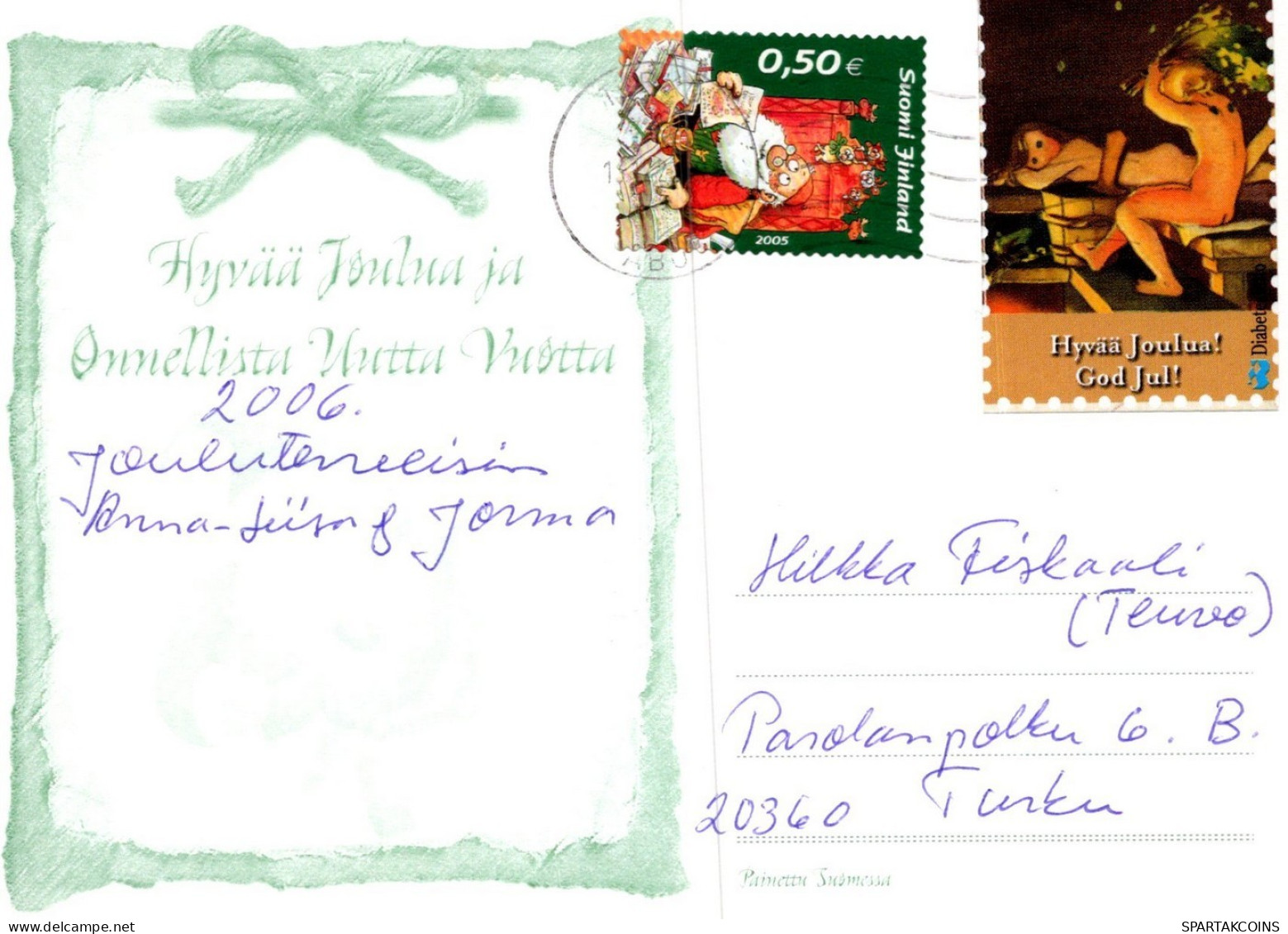 WEIHNACHTSMANN SANTA CLAUS WEIHNACHTSFERIEN Vintage Postkarte CPSM #PAK629.DE - Santa Claus