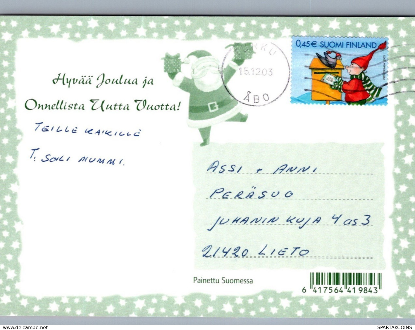 WEIHNACHTSMANN SANTA CLAUS WEIHNACHTSFERIEN Vintage Postkarte CPSM #PAJ854.DE - Santa Claus