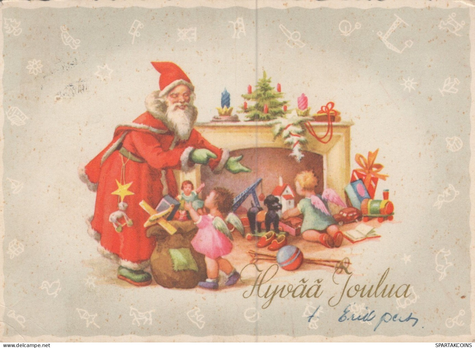 WEIHNACHTSMANN SANTA CLAUS WEIHNACHTSFERIEN Vintage Postkarte CPSM #PAK899.DE - Santa Claus