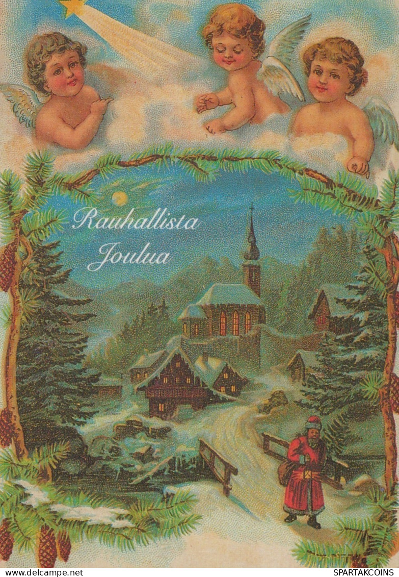 ENGEL WEIHNACHTSFERIEN Feiern & Feste Vintage Ansichtskarte Postkarte CPSM #PAH500.DE - Anges